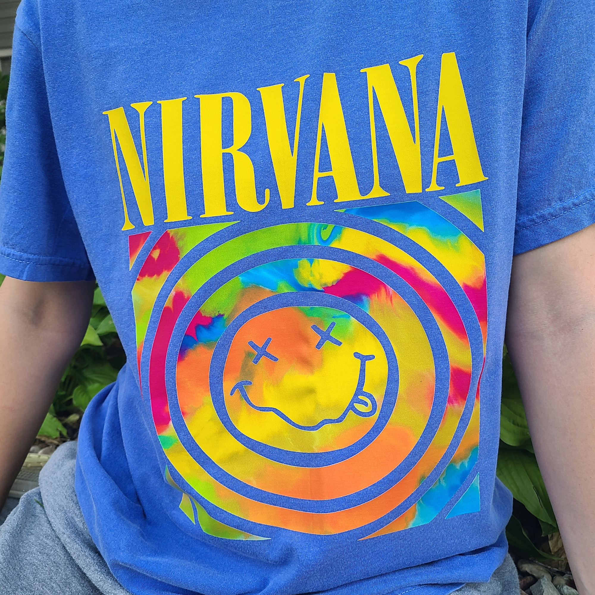 Nirvana smiley top face t shirt