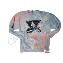 Load image into Gallery viewer, Tie Dye Blues &amp; Cardinals Mashup Crewneck Sweatshirt
